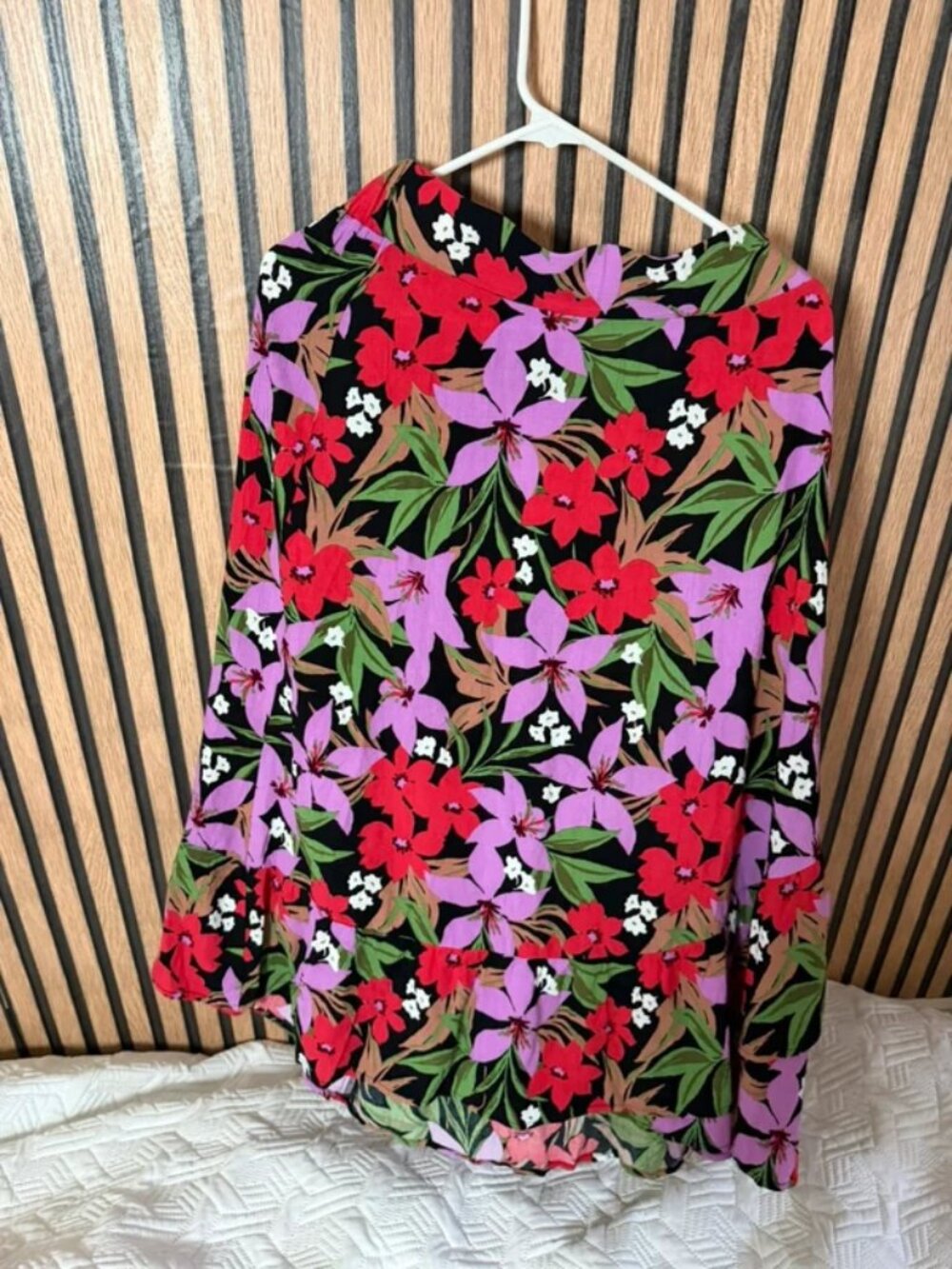 A-006 Blusa Floral Robert Louis Manga Larga Mujer Talla S Nueva con Etiqueta